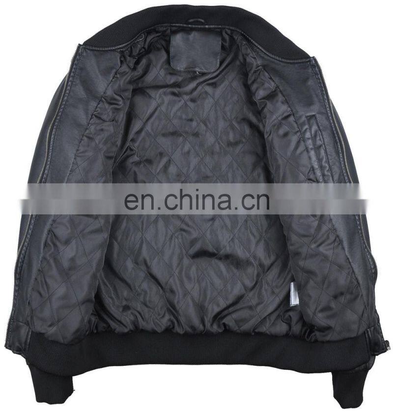 Latest Spring Thin Padded Handsome PU Leather Men Baseball Jacket
