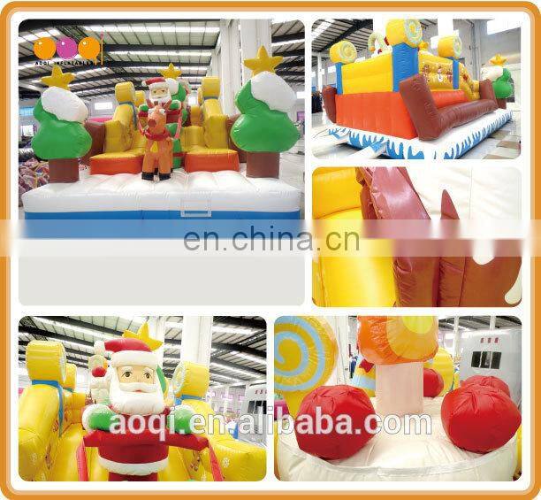 AOQI popular 2016 hot sell inflatable Santa sled fun city commercial inflatable fun city game for kids