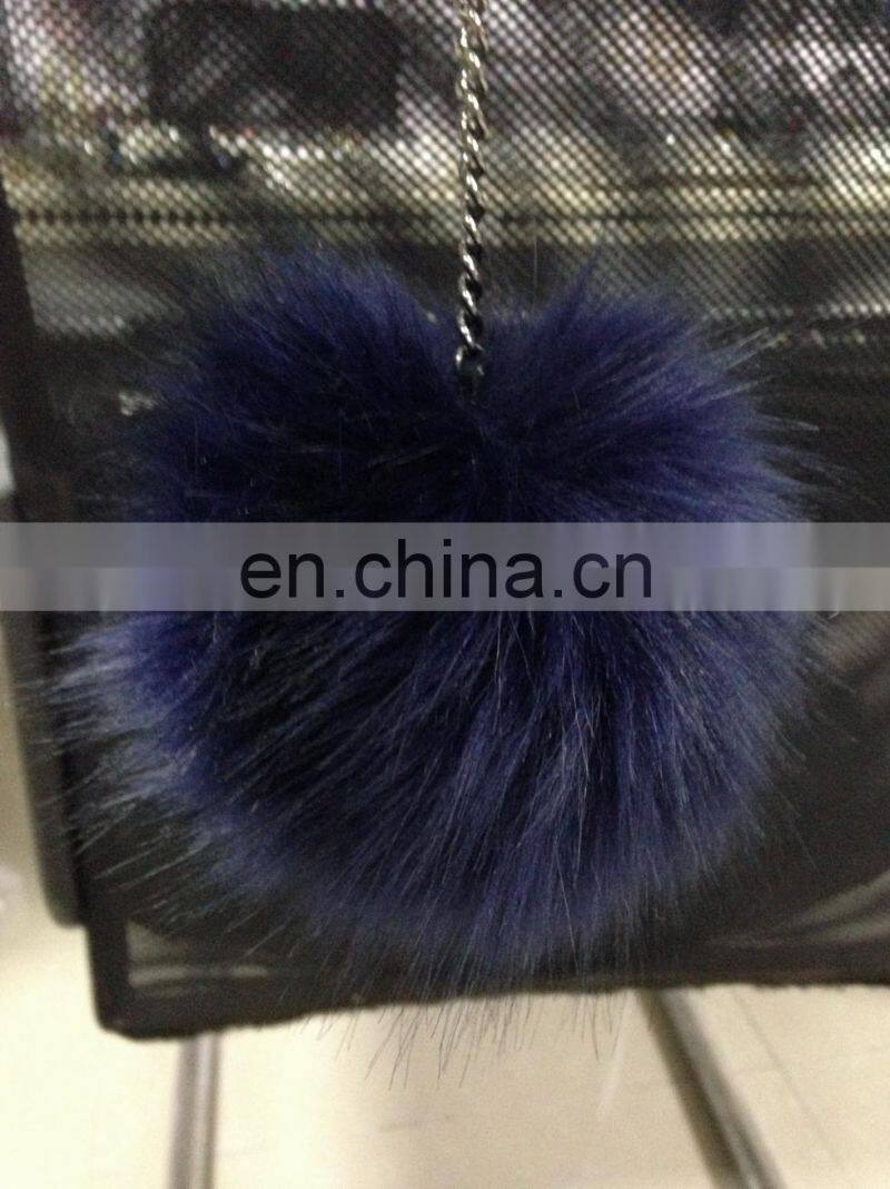 popular selling lovely pom pom key chain large fur bag charms