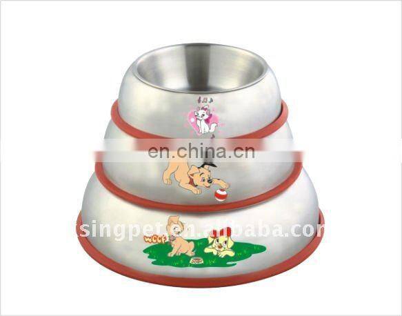 Stainless steel dog bowl