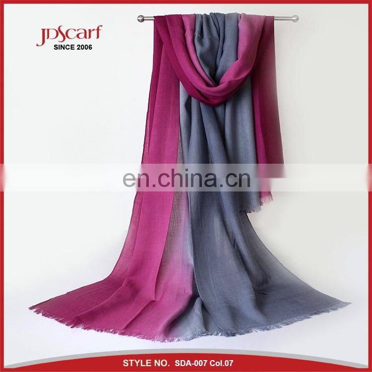 colourful thin fashion pashmina scarf gradient color acrylic scarf