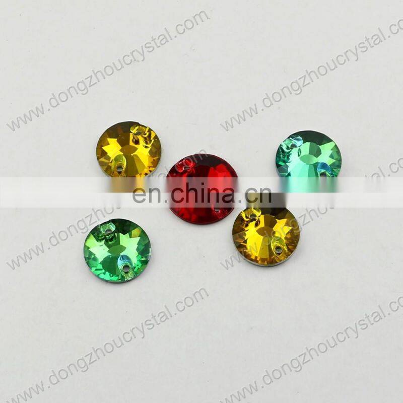 Light siam flat back sew on crystal stones for clothing