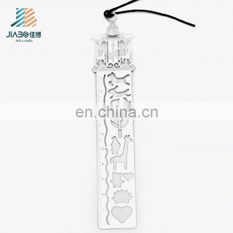 Jiabo custom design exquisite metal souvenir ruler bookmark for kids