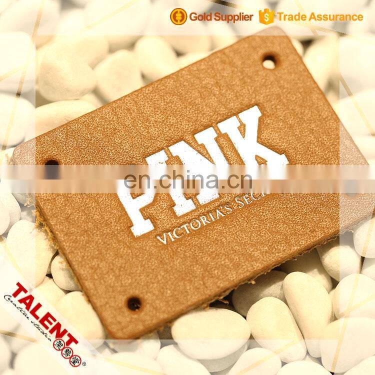 Custom Hot Pressed And Stamping Silver PU Leather Label Patch