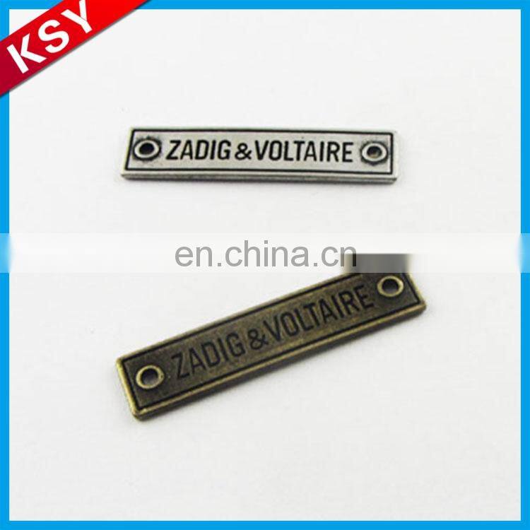 Custom Metal garment clothing labels with engraved logo