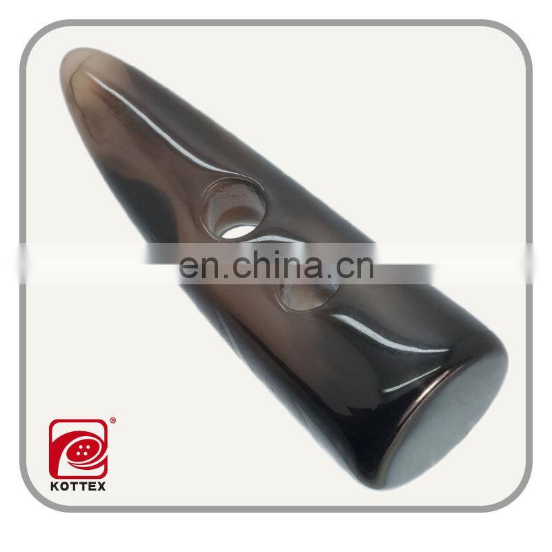 2-hole resin/poly imitation horn toggle buttons for coat,coat toggle button