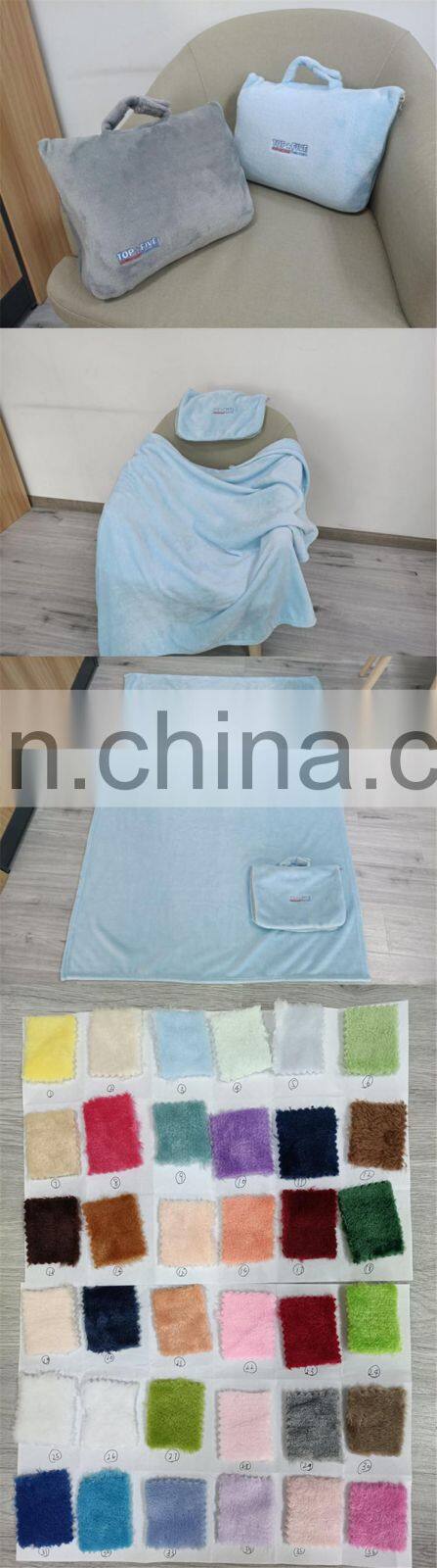 custom logo  2 in1  travel blanket   air neck support pillow mink blanket throw lightweight travel  zipper  blanket