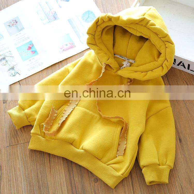 Solid color blank girls hoodie winter fleece girls kids hoodie Thicken Terry Hoodie on Sale Velvet Hoodie