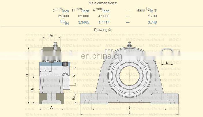 Heat resistant pillow block bearing UCP305 mounted bearing UCP305