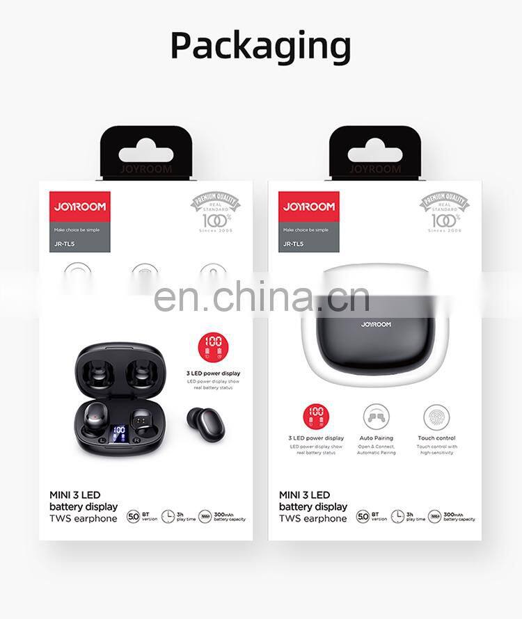 Joyroom TL5 Bilateral Digital display tws earphone HD call high bass bt wireless headset