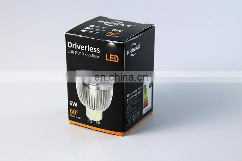 BRIMAX GU10 cob 110 volt 230V spotlight / 6w driverless gu10 cob led spot light