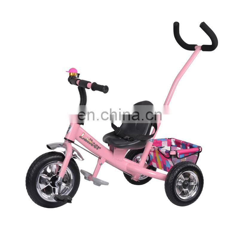 2018 new model simple steel painting frame baby tricycle with push bar