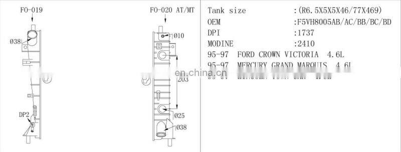 Auto plastic Tank for FORD CROWN VICTORIA,auto water tank for MERCURY GRAND MARQUIS/LINCOLN TOWNCA,OEM:F5VH8005AB/AC/BB/BC