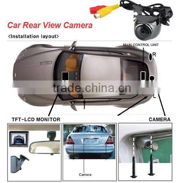 New 170 wide angle CMOS Rear View Car Camera Waterproof,Parking guide line, infrared night vision Back View Reverse Camera