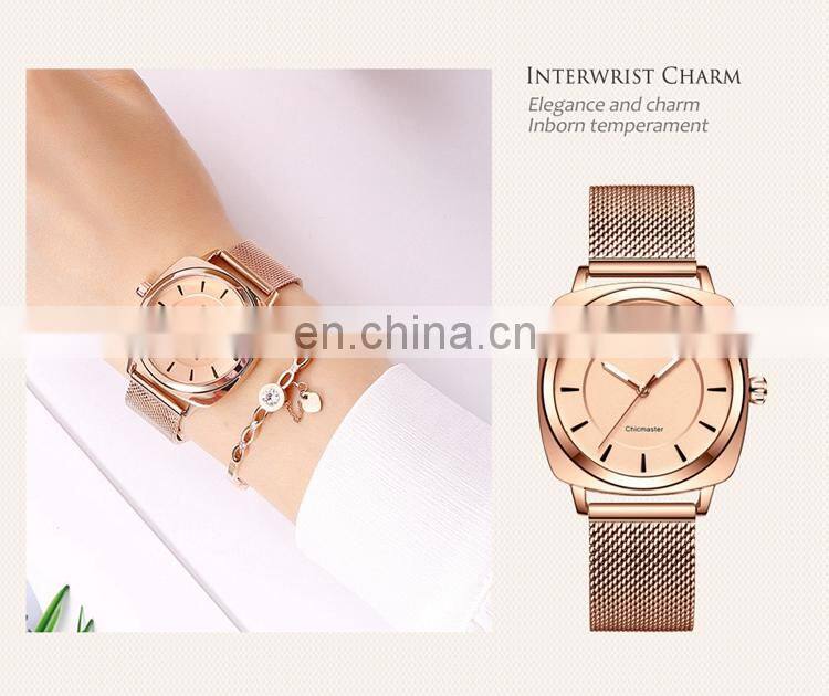 HANNAH MARTIN 106 Luxury Ladies Watches Stainless Steel Mesh Strap Japan Quartz Movement Women Wrist Watch