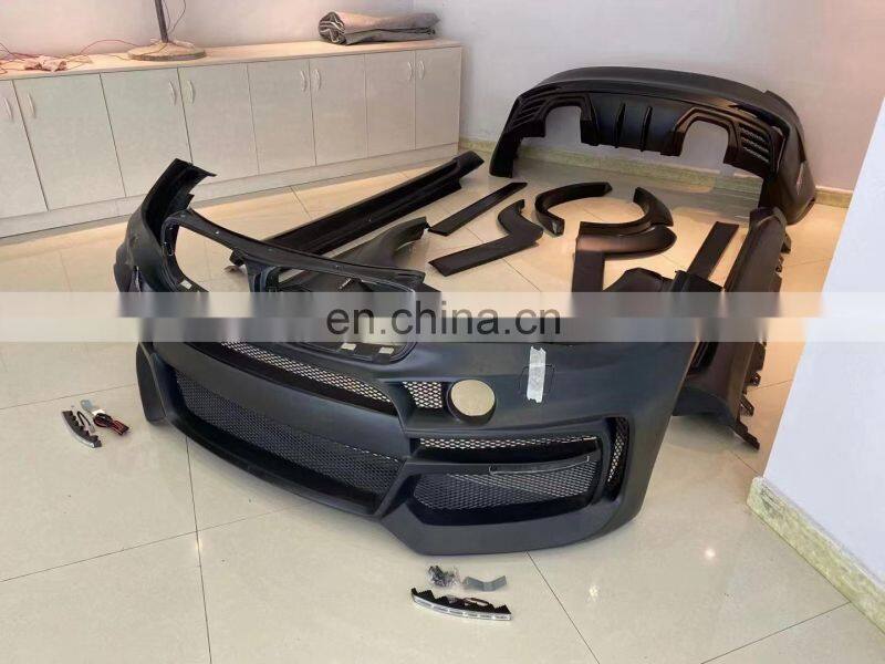 Runde Resin Or Half Carbon Material Front Bumper Rear Bumper Side SKirts Fender For BMW X6 F16 Haman Style Wide Body Kit