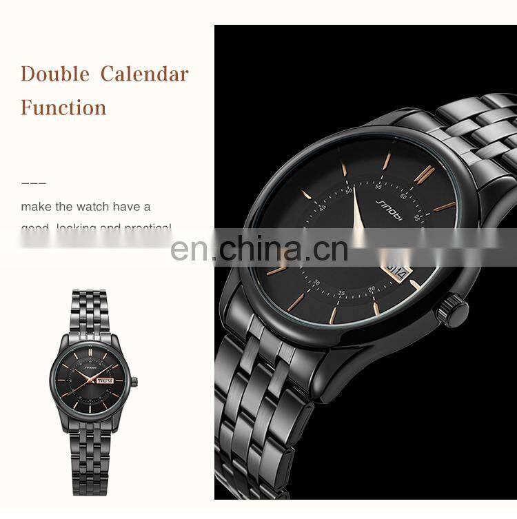 Sinobi Charming S9832G/L Trendy Unique With Full Stainless Steel Band Couple Watch Quartz Waterproof Watches