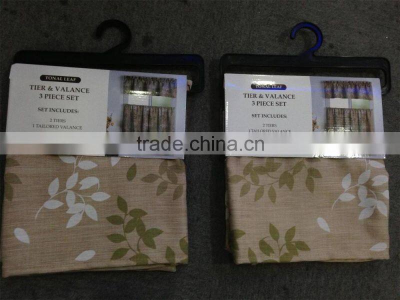 2 TIERS AND 1 VALANCE 3PIECE SET KITCHEN CURTAIN
