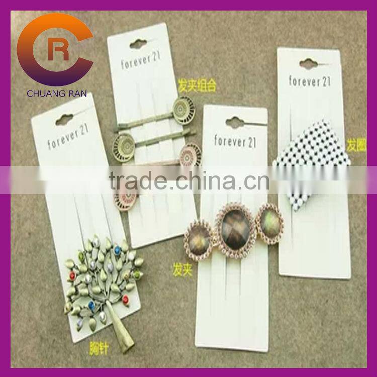 Custom plastic logo printed hair bow headband hair clip display cards