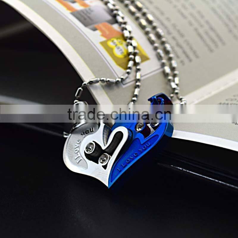 accessories heart necklaces plate color couple half heart pendants