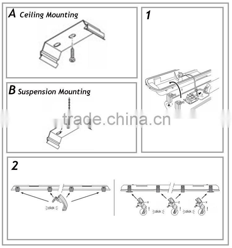 high quality new design warm cool 3years warranty IP65 decorative fluorescent light covers