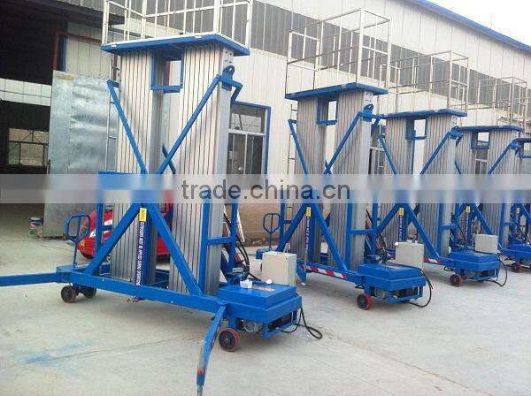 6-14m double column aluminum alloy lift table /mobile lift /aluminum alloy ladders
