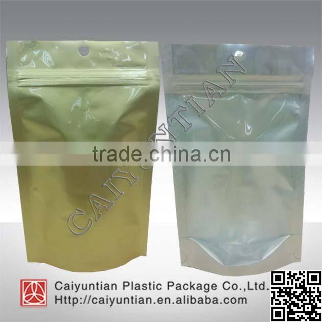 Aluminum foil stand up pouch with zipper customized your logo promotional pouch