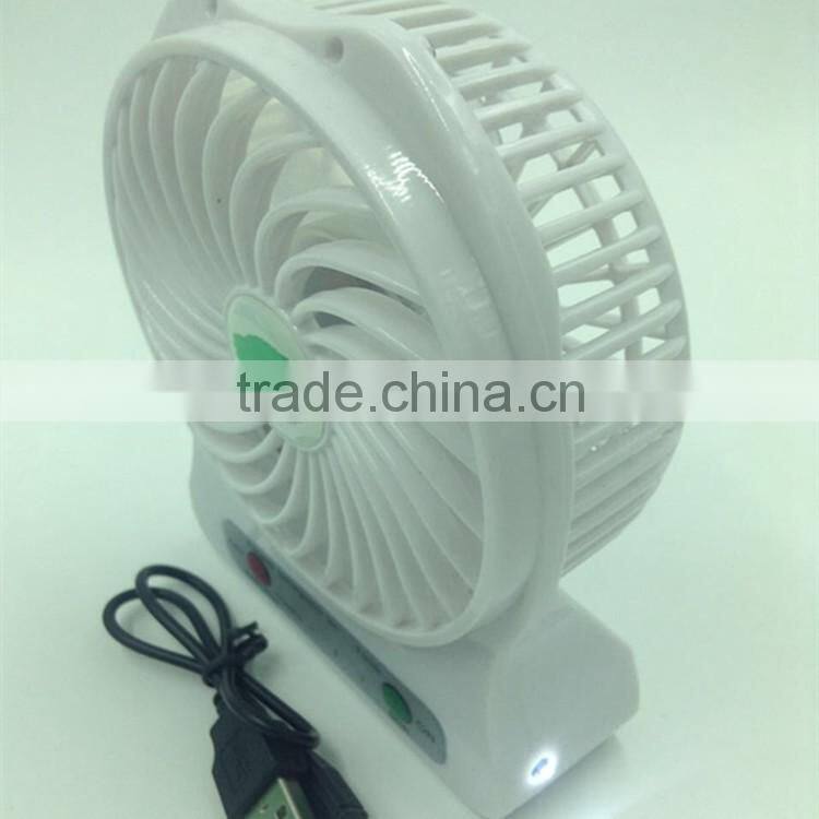 Rechargeable Battery Powered USB Cooler Adjustable Speed usb personal fans mini usb fan with Led Light