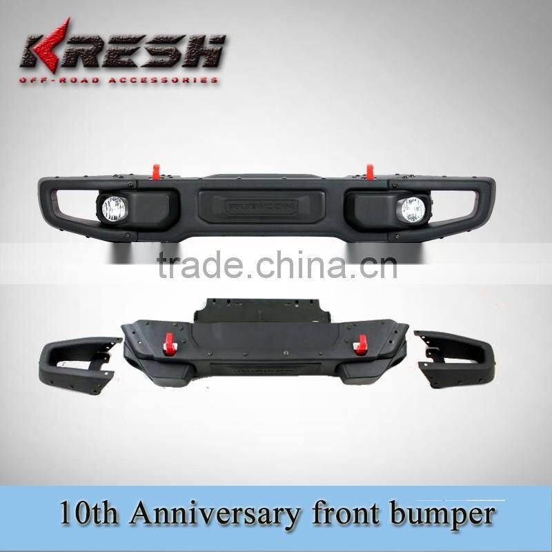 KRESH brand NEW design 4x4 SUV Rubicon 10th anniversary front bar for Wrangler 2007-2015JK with black color and steel material