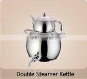 2014 High Quality Hot Sale Stainless Steel Double Tea Pot Kettle Set