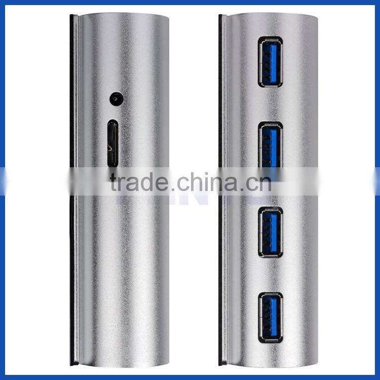 Aluminium housing 5Gbps 4port USB 3.0 hub with LED light for Macbook