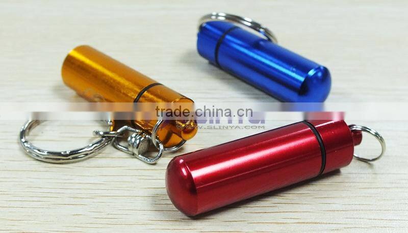 52mm Long 14mm Wide Golden/green/silver Mini Waterproof Portable Pill Bottle