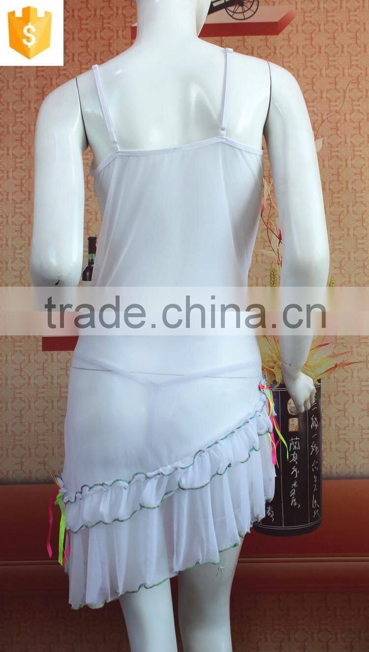 Mature sexy lingerie,white sexy satin lady lingerie