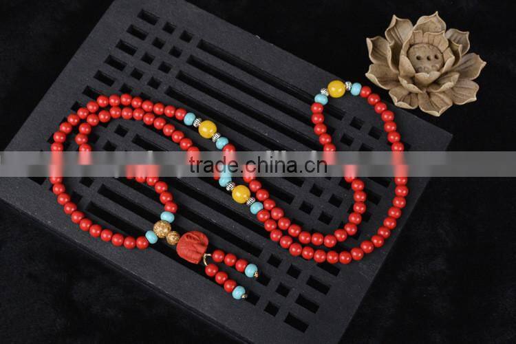6mm 108 beads bracelets cinnabar red bracelet mala necklace