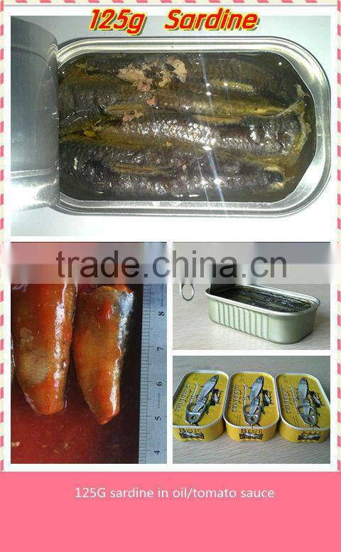 Hot exporting ingredient 425g sardine fish in tomato sauce