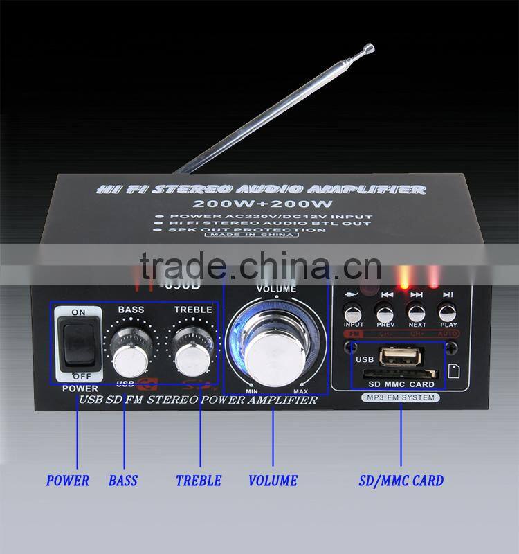 Minsound USB-700M professional power amplifier with U disk YT-698D with usb/sd three colour