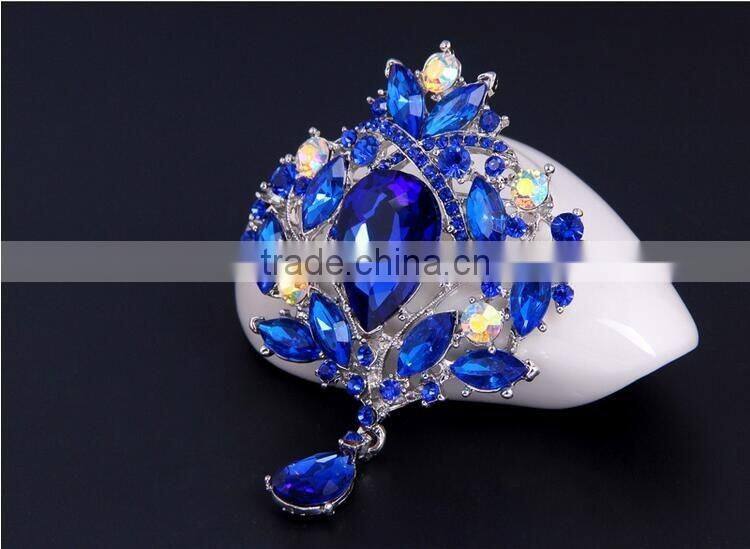 Elegant Handmade Crystal Silver Plated Artificial Brooch Flower Diy Brooch Bouquet