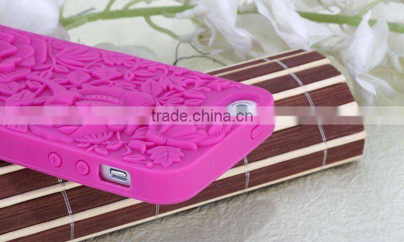 High quality Silicone case rose design for iphone 5(Have stock)