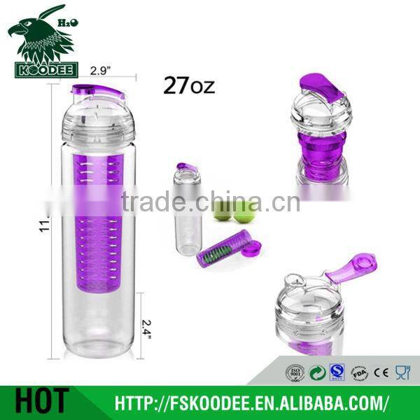 2016 Promotional Gift Plastic Dinking Water Bottle with Fruit Infuser