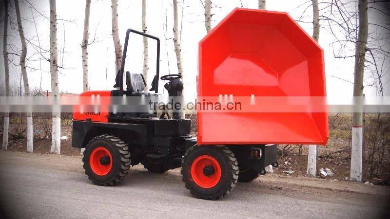 3ton site truck dumper with turning rotary bucket,1.5cbm capacity