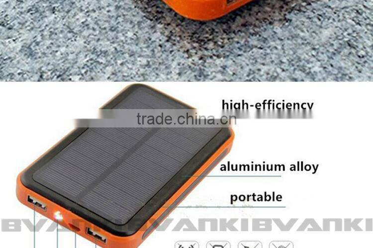 Hot new products for 2015 outdoor Waterproof Solar Mobile portable Power Bank Charger 12000mAh