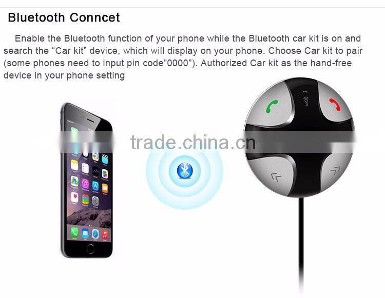Free sample Wholesale Bluetooth FM transmitter Bluetooth Car Kit with hands-free and usb Car charger