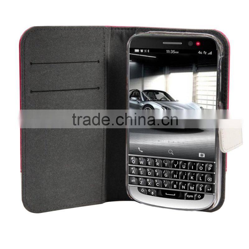 Wallet mobile phone leather case for Blackberry Classic Q20