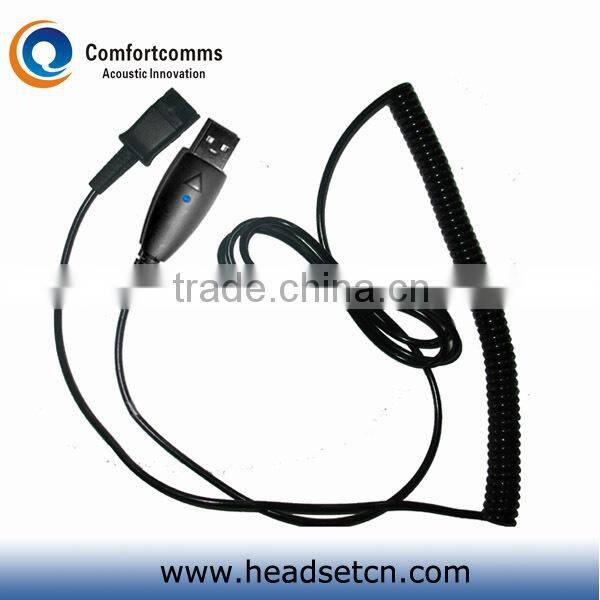 Monaural noise cancelling USB headset call center