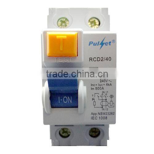 High quality 2 poles rcd 30ma 100ma 300ma rccb circuit breaker