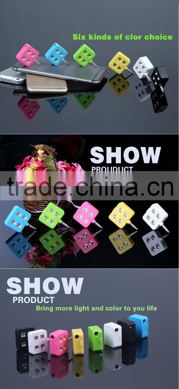 Portable Mini 4 LED External Flash Fill Light Selfie Lamp For iPhone 6