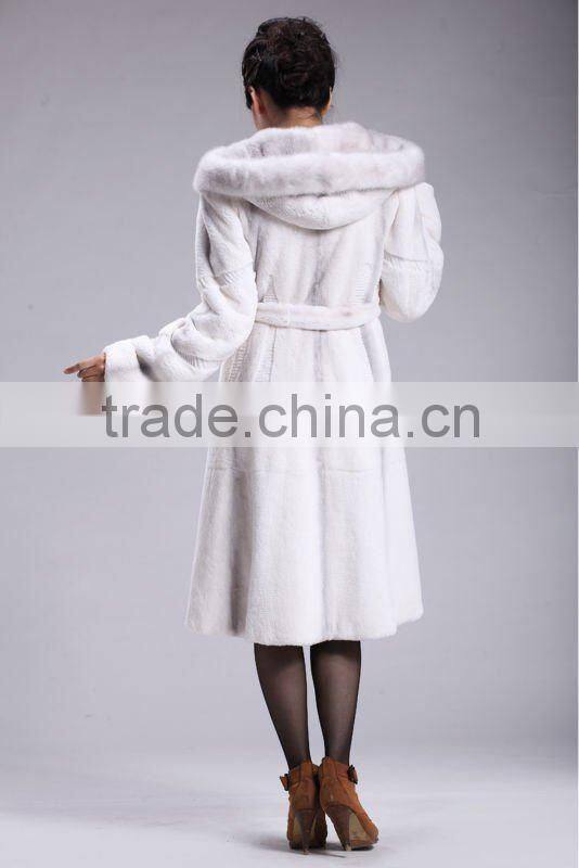 Shawls hooded rex rabbit fur coat