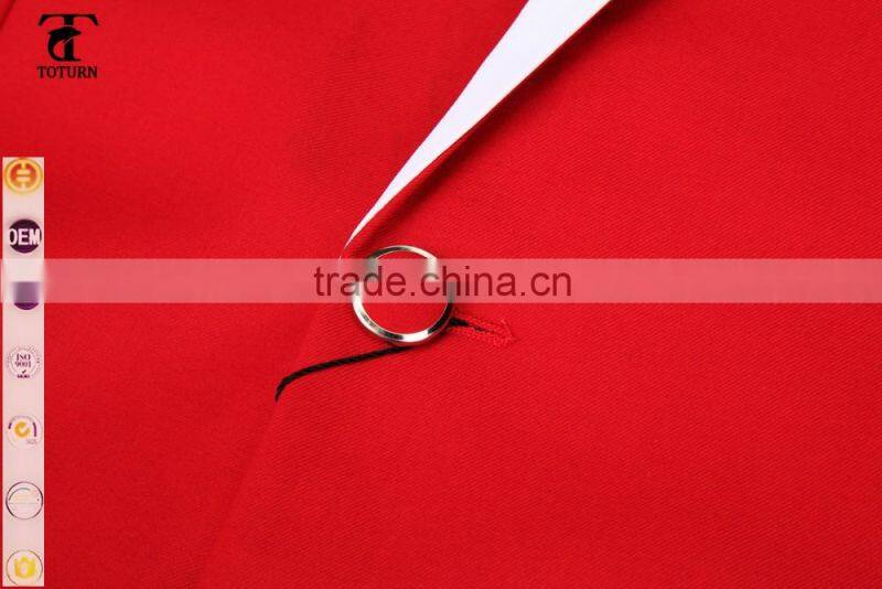 2016 Hot Sale Classic European Style Wholesale Custom logo Formal Slim Fit Rayon RED royal blue Wedding Man Suits