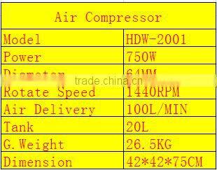 HDW-2001 Oilfree Silent Mini Dental Air Compressor Prices 20L