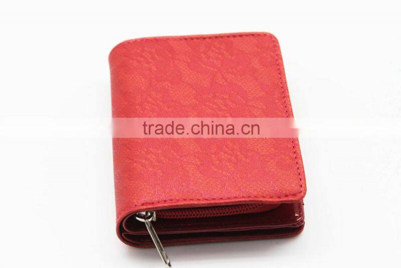 Guangzhou New Design PU Red Lace Lady Wallet